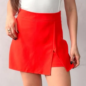 Short Saia Alfaiataria Fenda Frontal