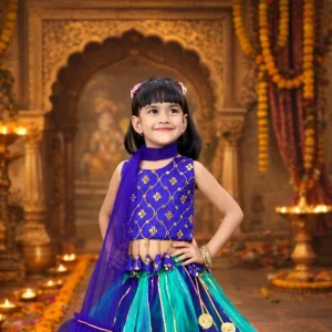 Conjunto lehenga choli Criança
