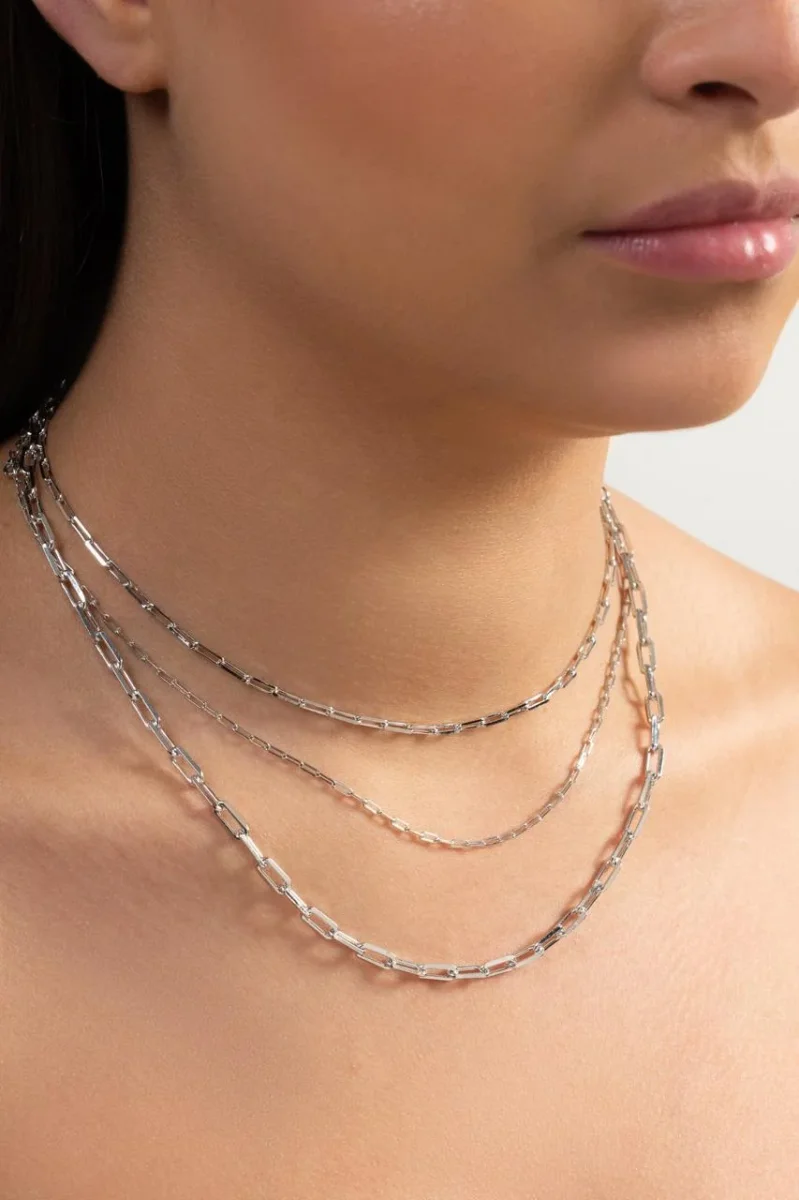 Chocker Elos Cartier Banhado a Ródio com Extensor - Image 3