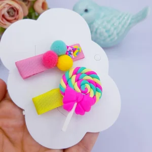 Hair Clips Infantil para Cabelo Pirulito – Par