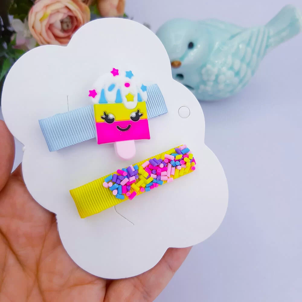 Presilha Infantil Hair Clips Sorvetinho – Par