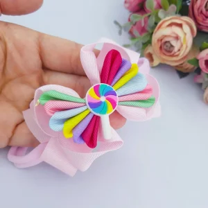 Faixa de Cabelo para Bebê Colorido Pirulito RN