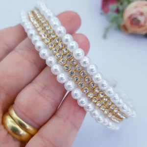 Faixa de Cabelo para Batizado Bebê Luxo com Regulagem