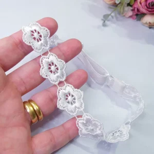 Faixa de Batizado Bebê Flores com Regulagem