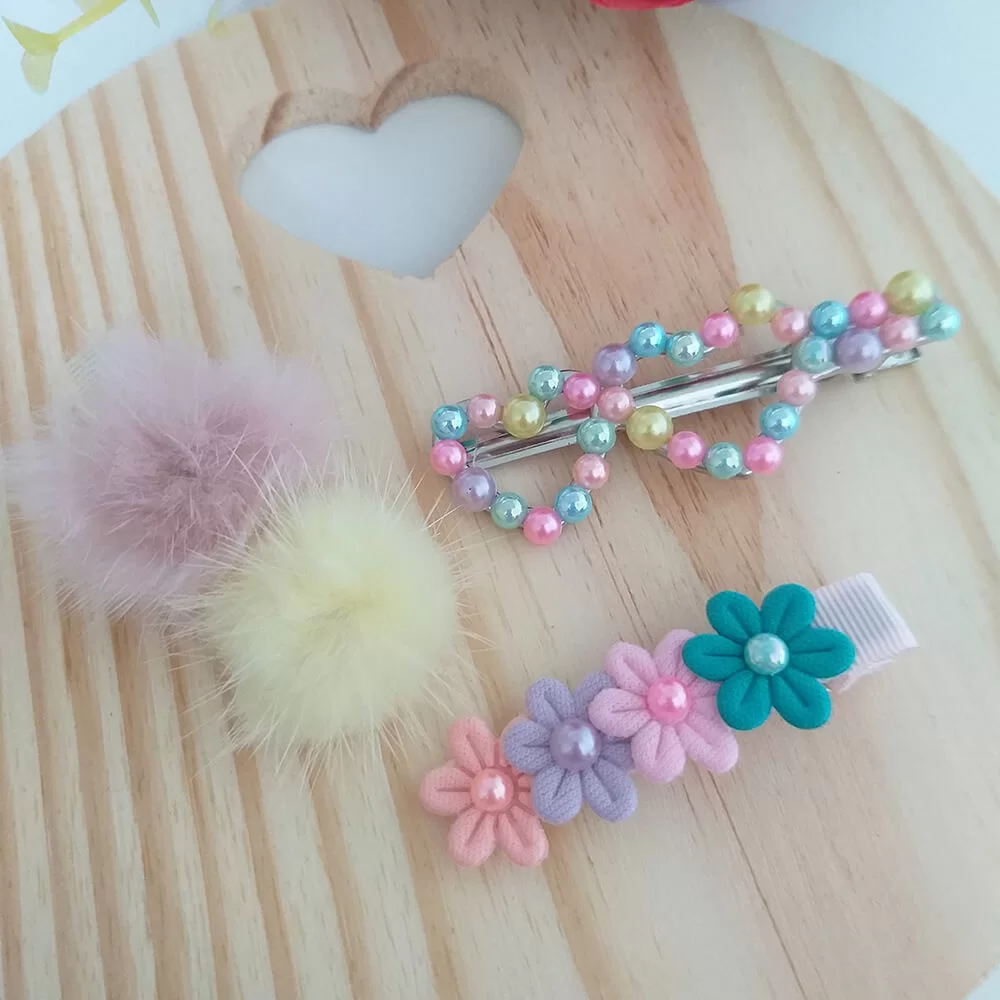 Trio de Hair Clips Coração - Image 3