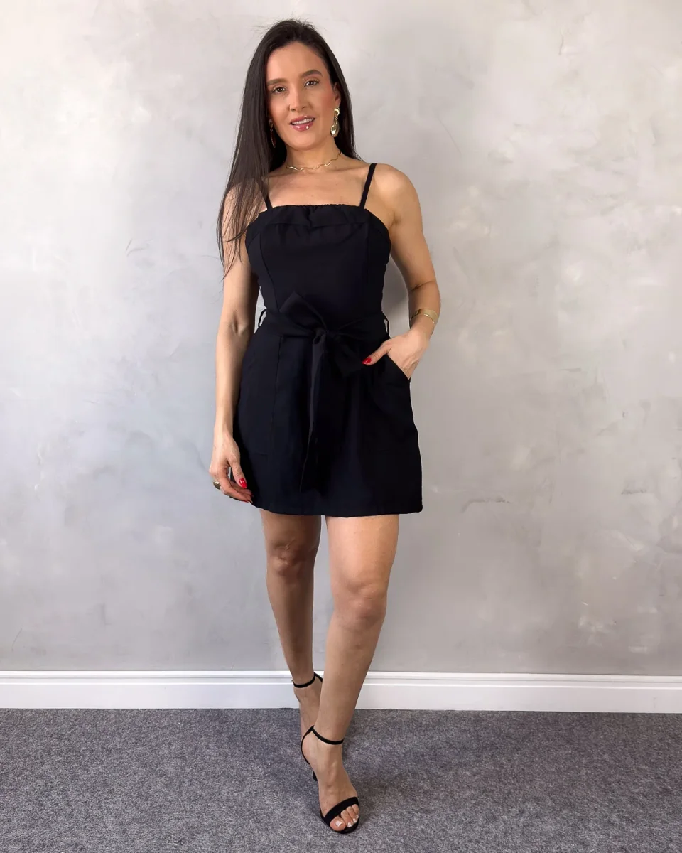 Vestido Curto de Alcinha com Short e Faixa - Image 4