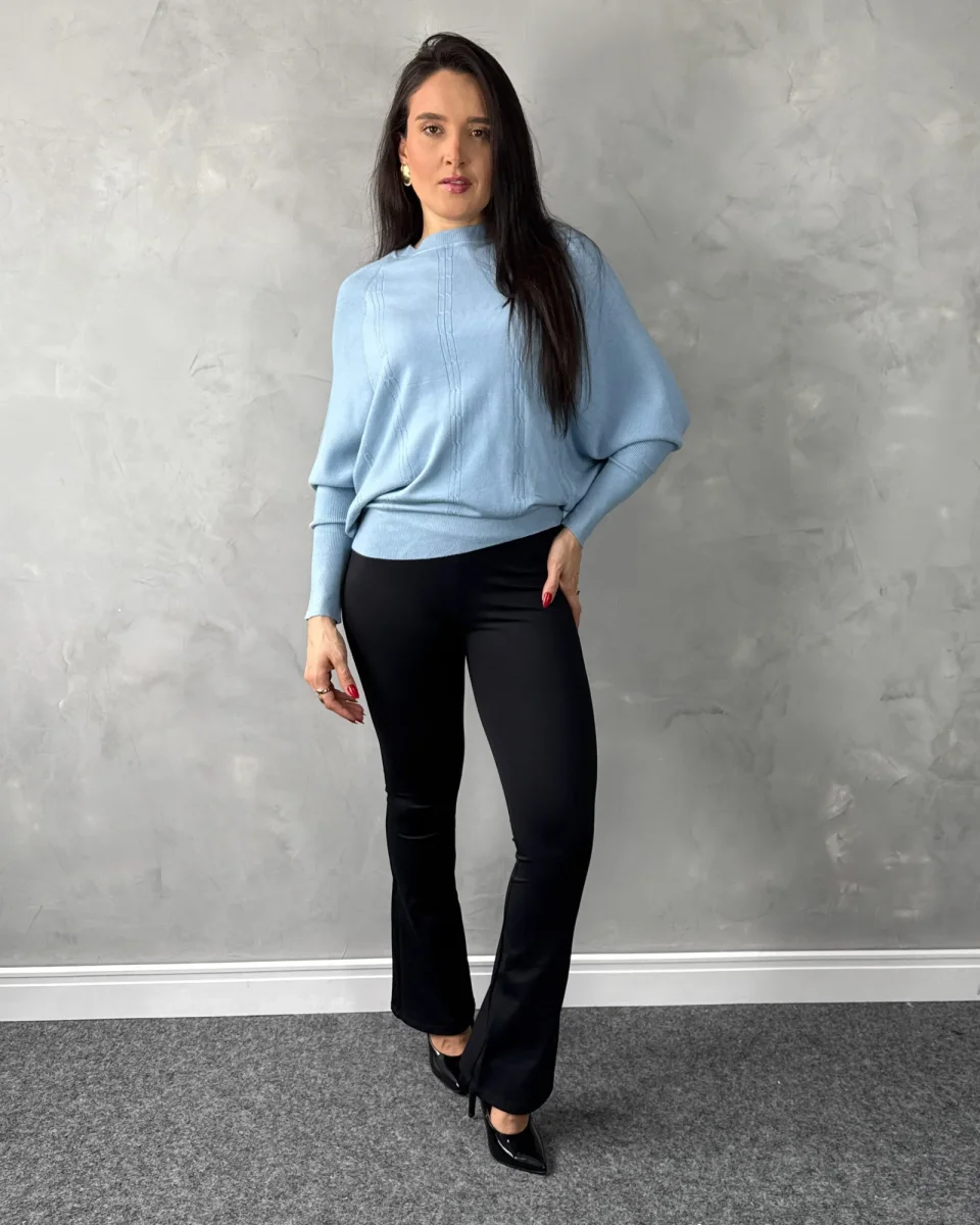 Blusa Manga Morcego Gola Redonda Tricot Mousse - Image 4