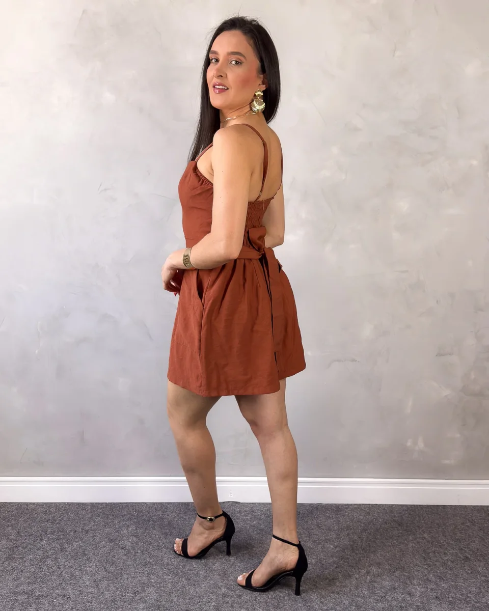 Vestido Curto de Alcinha com Short e Faixa - Image 3
