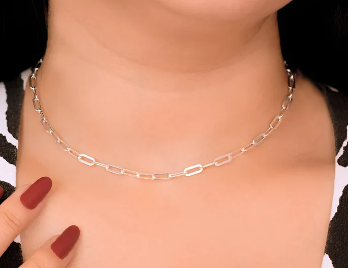 Chocker Elos Cartier Banhado a Ródio com Extensor - Image 2