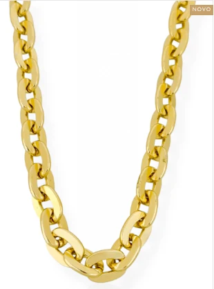 Colar ELOS Folheada a Ouro 18k Correntaria Liso - Image 3