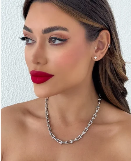 Colar Folheado a Ouro 18k e Prata Elos Modernos Tiffany