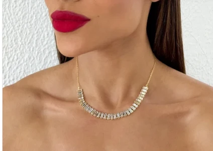 Choker Navetes Banhado a Ouro - Image 2