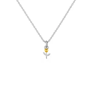 Colar Tulipa Dourada - Prata 925