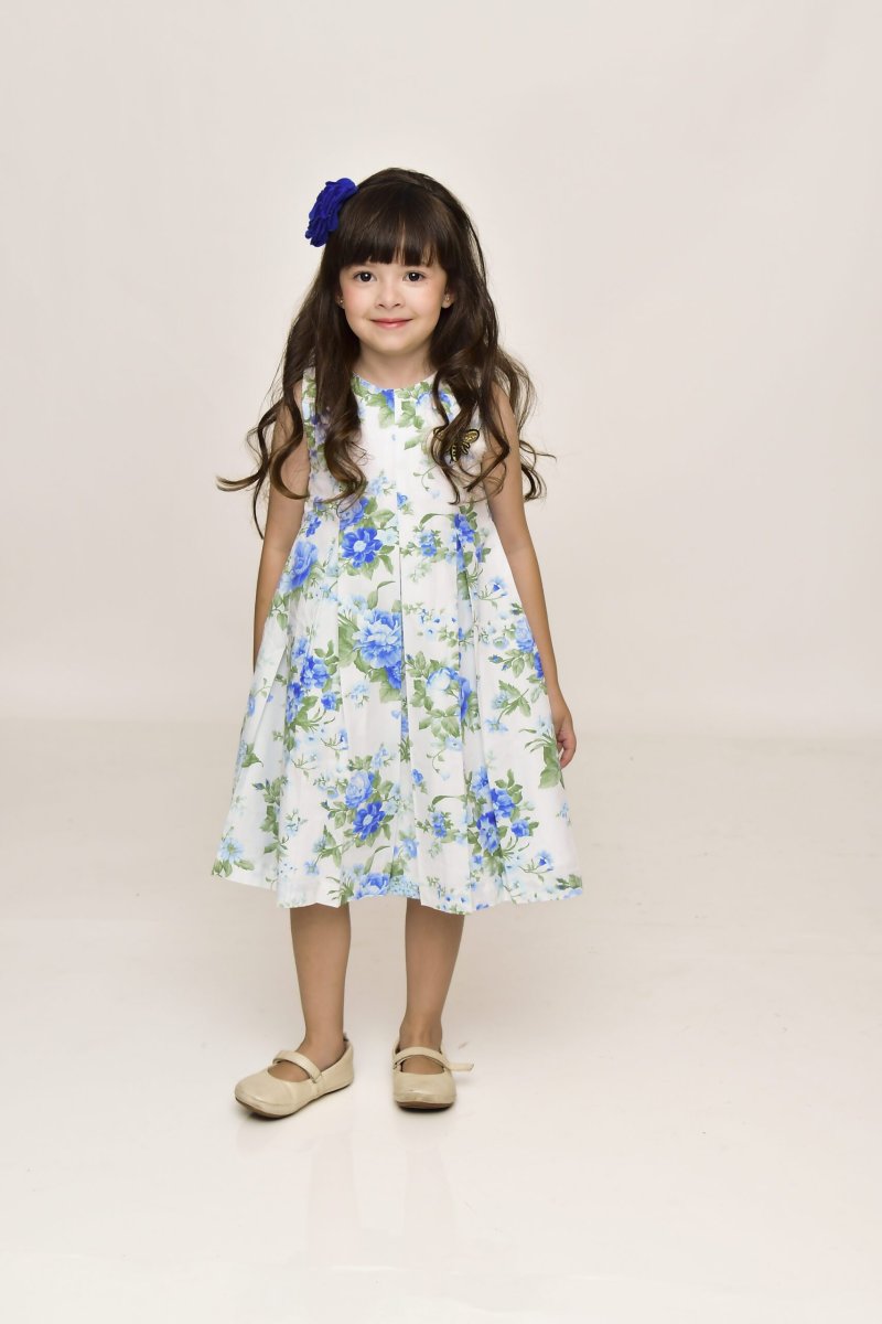 Vestido Infantil Floral Azul - Image 2