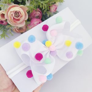 FAIXA DE CABELO PARA BEBÊ POMPOM