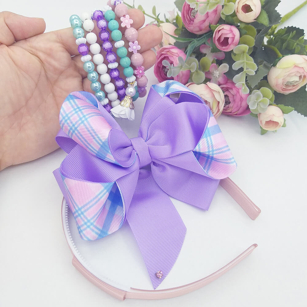 KIT LAÇO DE FITA LILÁS + PULSEIRAS - Image 2