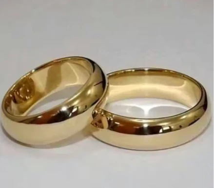 Par de Aliança Tungstênio 6mm Banhado a Ouro 18k + Solitário - Image 3