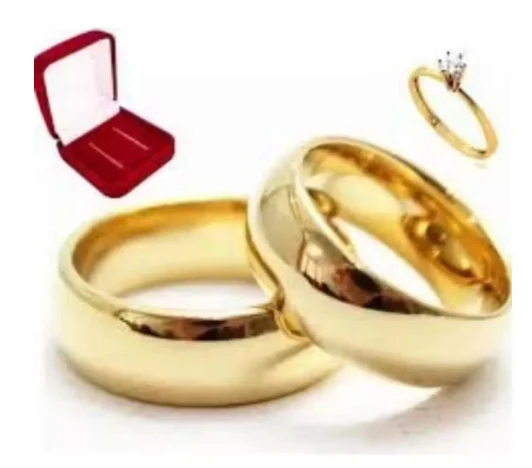 Par de Aliança Tungstênio 6mm Banhado a Ouro 18k + Solitário - Image 2