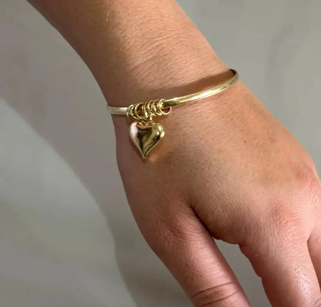 Pulseira Aro com Pingente Coração Fechado - Image 2