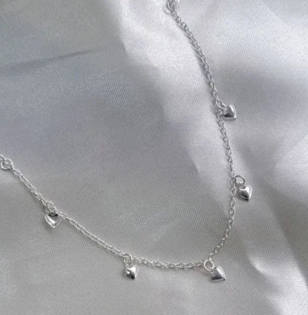 Pulseira 5 corações pendurados prata 925 - Image 2
