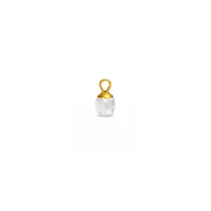 Pingente Mini Pedra de Cristal Natural - Dourado