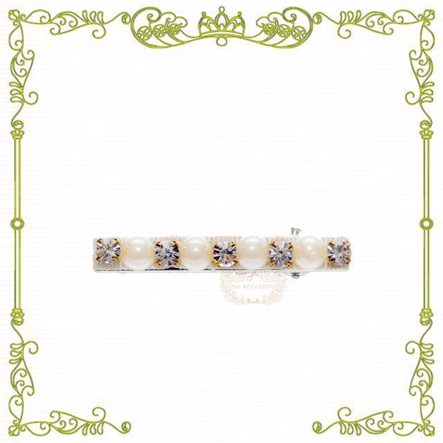 Presilha de Cabelo Infantil Bico de Pato Pérolas Strass Drilú - Image 3