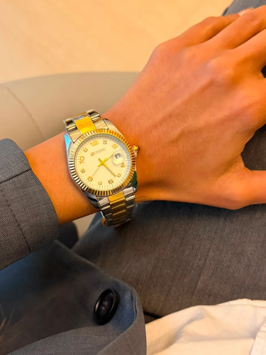Relógio Feminino em Aço com Zircônias Dois Banhos Ouro e Prata - Image 2