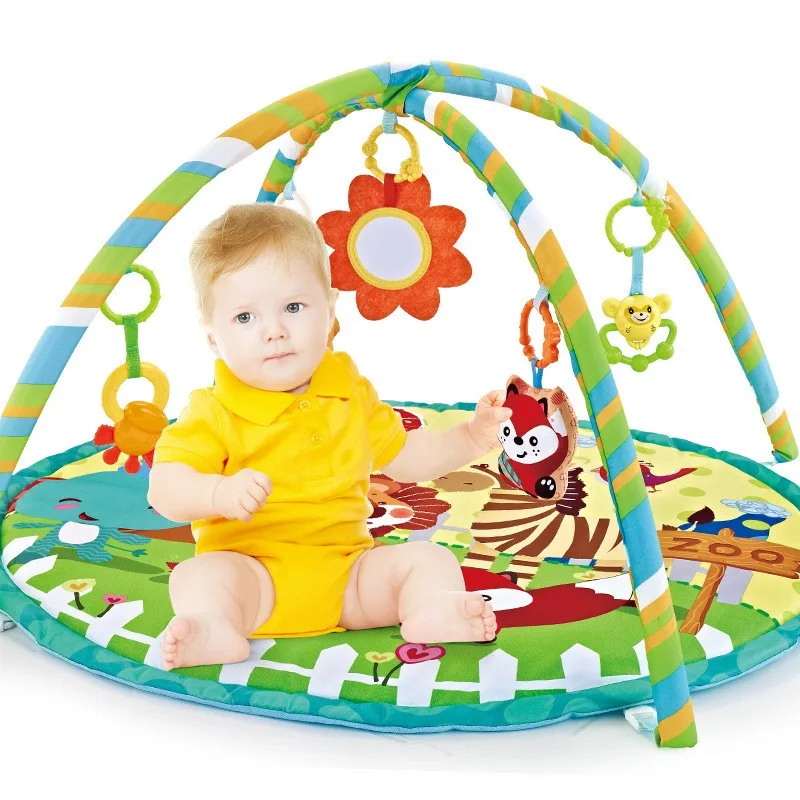 Tapete de Atividades Multifuncional para Bebés com Cerca e Manta de Ginástica