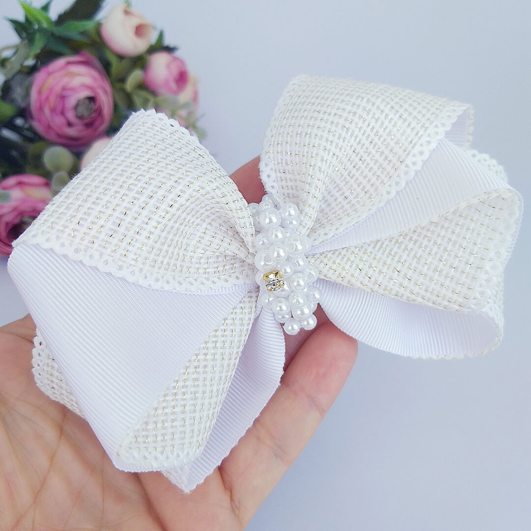 Faixa para Cabelo de Bebê Batizado Luxo - Image 2