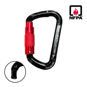 MOSQUETÃO NFPA D ALUMÍNIO TRIPLA TRAVA 25KN KEYLOCK TASK - TM-0059