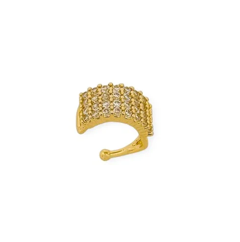 Piercing Fake Folheado a Ouro 18k e Prata Tubo Cravejado - Image 3