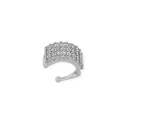 Piercing Fake Folheado a Ouro 18k e Prata Tubo Cravejado - Image 5