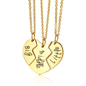Três Colares para Irmãs ou Melhores Amigas em Aço - REF1539