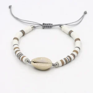 Pulseira Ajustável Missangas com Búzio - REF1630