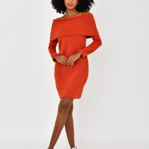 Vestido Ombro a Ombro Laranja | Adulta